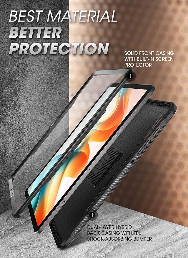 SUPCASE for Samsung Galaxy Tab S10 Plus 12.4 Inch (2024) Case with Stand [Unicorn Beetle Pro] [Built-in Screen Protector &amp S Pen Holder] Rugged Protective Tablet Cover for Galaxy Tab S9 Plus Bla