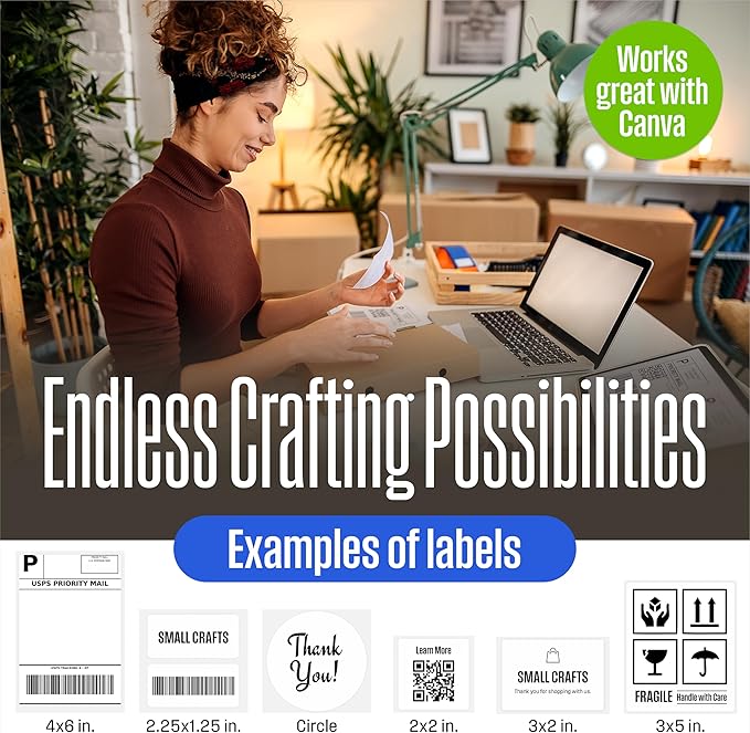 Westinghouse USB Shipping Label Printer for Mac & Windows, Compatible with USPS, UPS, FedEx, Ebay, Amazon, & More, Commercial Grade Thermal Label Printer for Shipping Packages, Includes Sample Labels