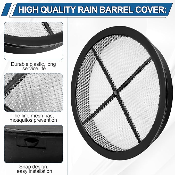 Rain Barrel Screen for Rain Barrel, 6 Inch Rain Barrel Cover for Rain Water