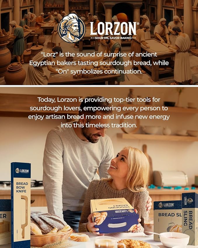 Clearance Final Stock - Lorzon Banneton Bread Proofing Basket Gift Set of 2 (10" Round & Oval Rattan) - Sourdough Bread Baking Supplies Making Tools with Bakers Couche & Sourdough Starter Kit