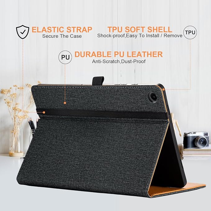 for Samsung Galaxy Tab A9 Plus Case Multiangle Stand for Samsung Tab A9 Plus Tablet Case 11 Inch SM-X210/SM-X216/SM-X218Black