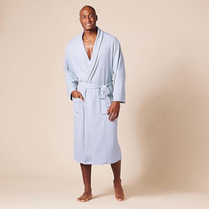 Amazon Essentials Men's Lightweight Waffle Bathrobe (Available in Big & Tall)