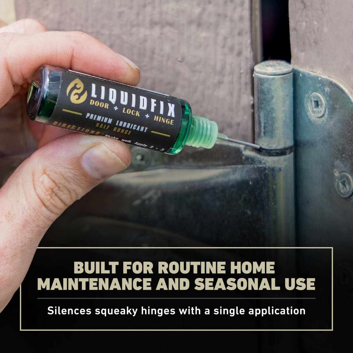 LiquidFix Door, Lock, and Hinge Lubricant | 4 oz Dropper + 0.5 Needle Combo Pack - Door & Sliding Long-Lasting Squeaky Oil for Hinges Glass Doors