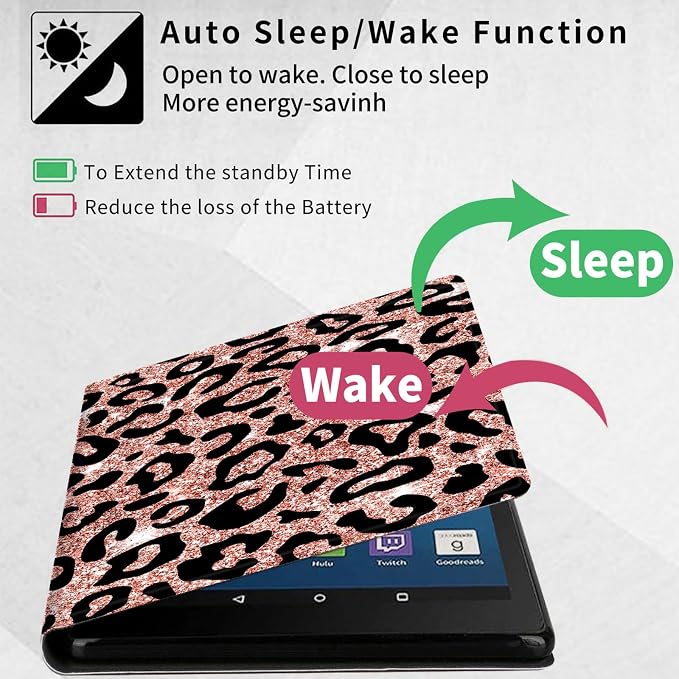 Case for Samsung Galaxy Tab A11+ / A9 Plus 11-Inch (2026/2024) Lightweight Adjustable Stand Folio Cover PU Leather Smart Protective Case with Auto Wake/Sleep Glitter Leopard