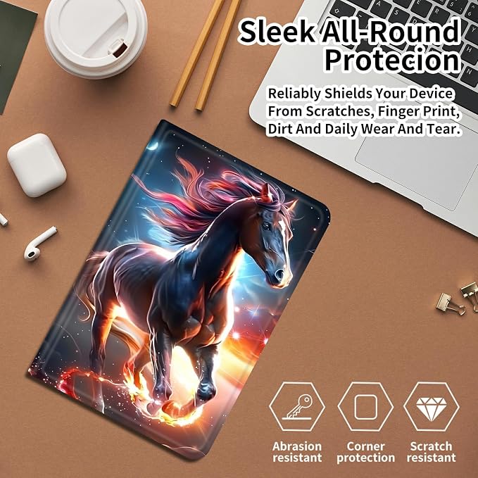 DIGTIALLL Case for Amazon Kindle Fire 7 Inch Tablet (9th/7th/5th Generation 2019/2017/2015 Release) PU Leather Smart Protective Cover with Auto Sleep/WakeBeach Palm Trees