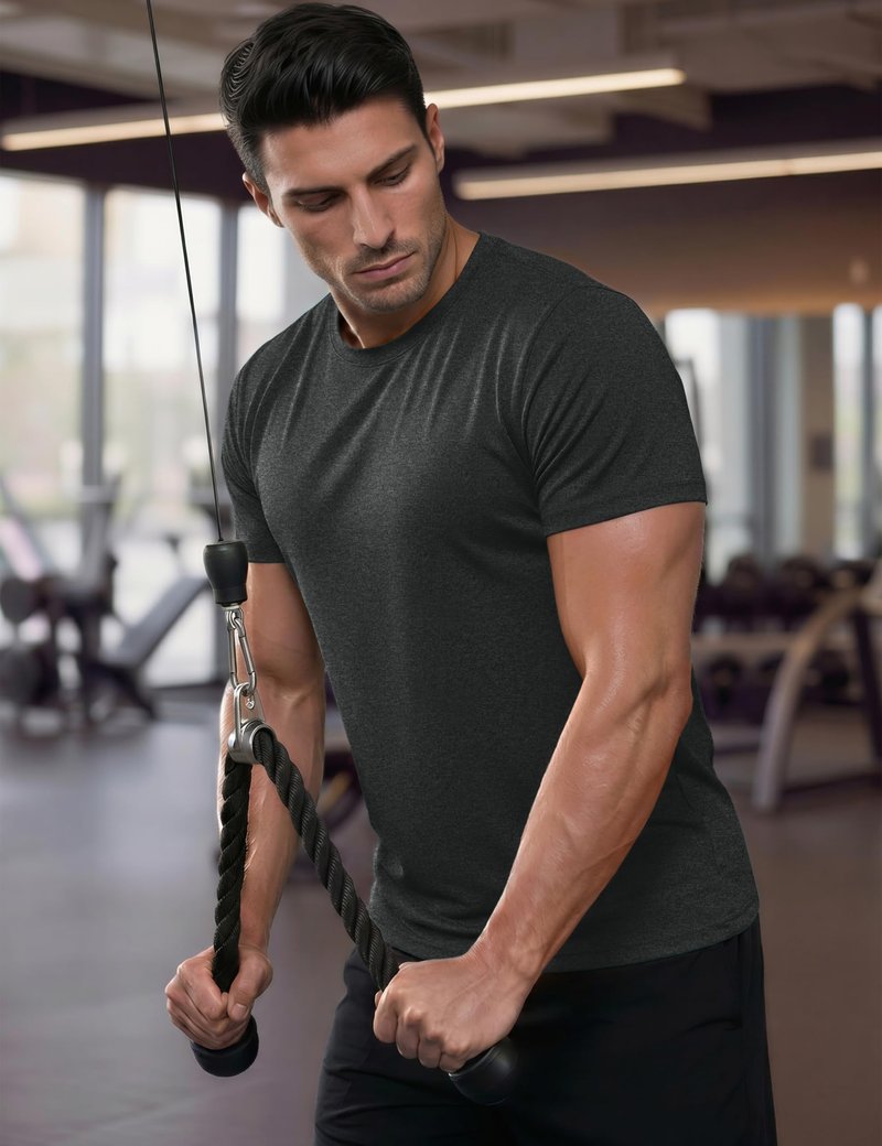 MAGCOSMEN Dry Fit Tshirts Shirts for Men Athletic Workout Tees Short Sleeve Moisture Wicking Cool Gym Running Hiking Tshirts Black, XL