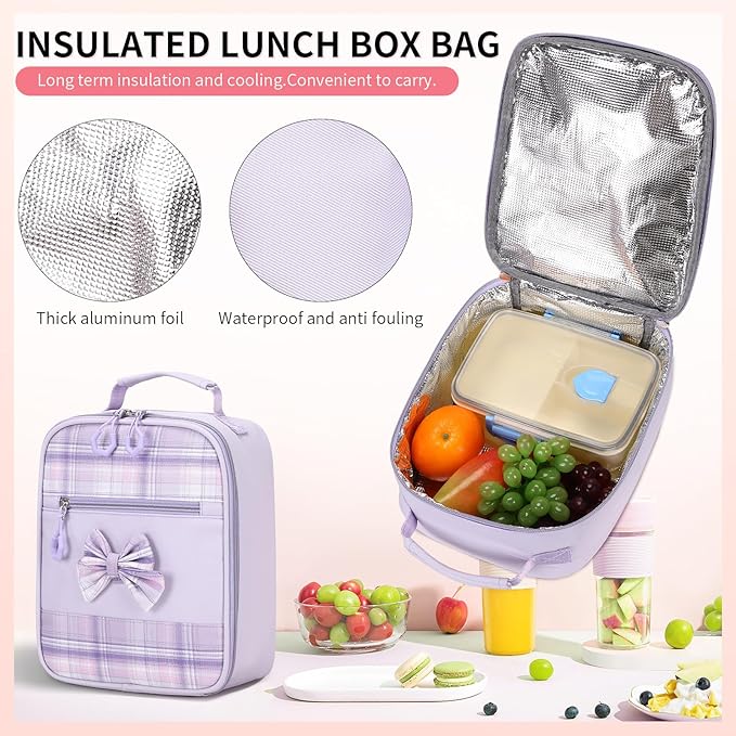 Girls Backpack 3pcs School Backpack with Lunch Box Teen Girl Backpack Set Cute Kids School Bag Bookbag for Teen Girls