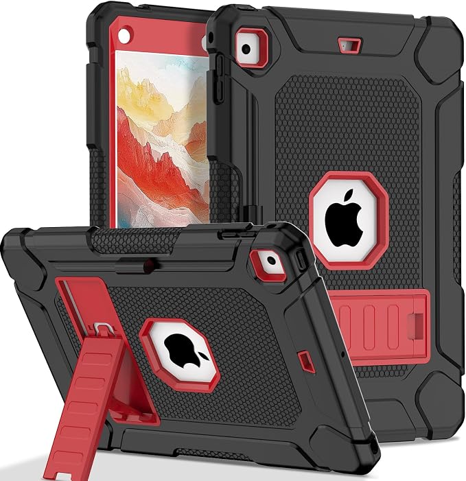 LTROP Case for iPad 6th 5th Generation (9.7 inch 2018/2017) Shockproof Protective iPad 9.7 Case with Built-in Stand/Pencil Holder for iPad 6th/5th Gen Air 2 Black