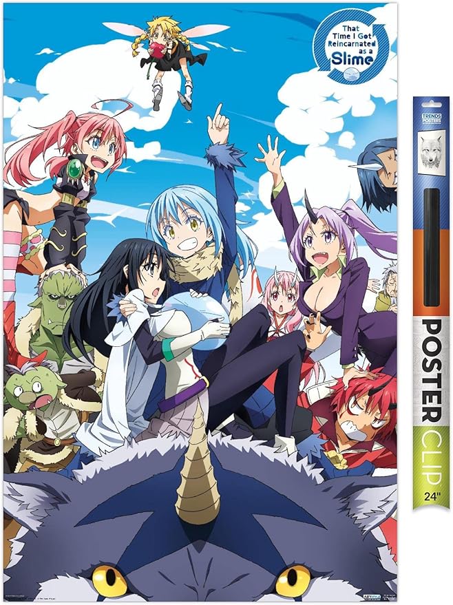 Trends International That Time I Got Reincarnated As A Slime - Group Wall Poster, 22.375" x 34", Poster & Clip Bundle