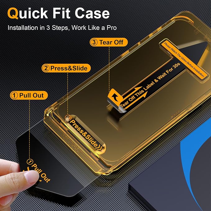 2 Pack for iPhone 15 Pro 6.1 inch Matte Glass Screen Protector Auto Dust Removal Easy Installation Anti Glare Anti Fingerprint Tempered Glass Film Dynamic Island Compatible Case Friendly