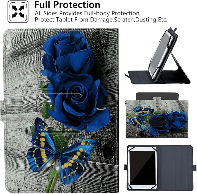 Universal Case for 10.6 inch 11 inch TabletUniversal Case for 10.6-11 Inch Touchscreen TabletSlim PU Leather Stand Folio Shell Cover with 360 Degree Rotatable Kickstand ViewingAbstract Sun Leaf