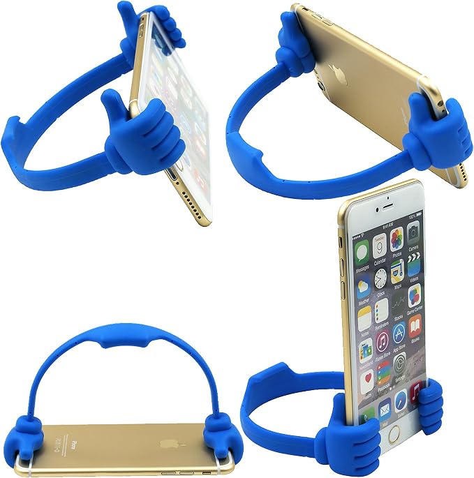 Honsky Cell Phone Tablet Stands (Pack of 5) Thumbs-up Cellphone Holder Tablet Display Stand Mobile Smartphone Mount Cradle for Desk Desktop - Universal Multi-Angle Cute Black