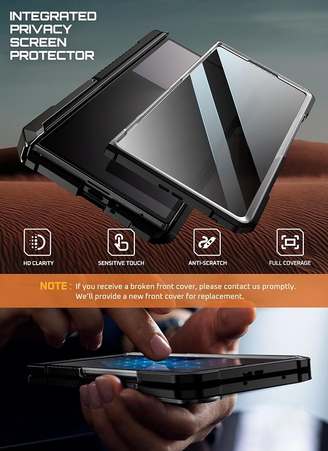 SUPCASE for Samsung Galaxy Z Fold 7 Case with Kickstand Azure | Compatible with MagSafe Tempered Glass Screen Protector Military-Grade Protection Hinge Coverage Unicorn Beetle Grip