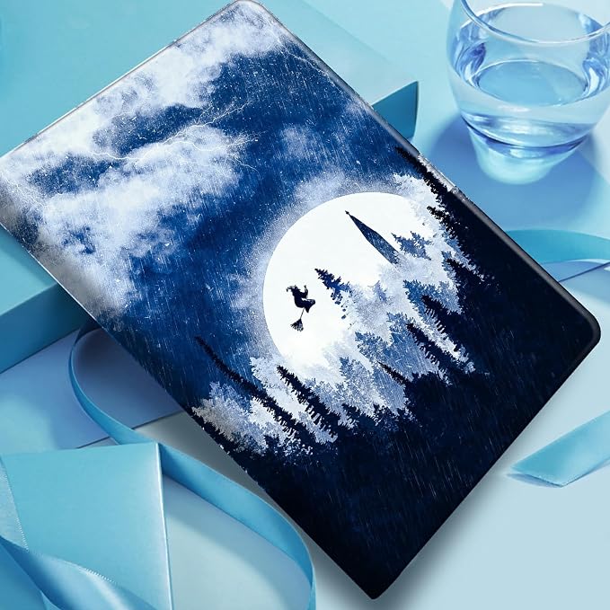 Case for Fire 7 2019/2017/2015Black Cat Purple Roses | DIGTIALL Slim Cover for Fire 7 Tablet 9th/7th/5th Gen 7.0 Folding Stand Protective Case Auto Sleep/Wake Smart Shell