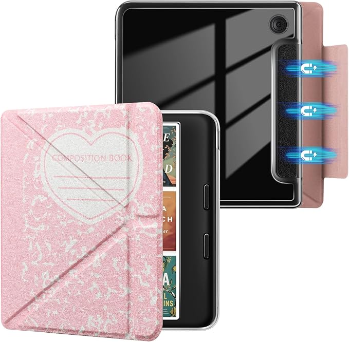 E NET-CASE Detachable Magnetic Case for 7 Kobo Libra 2 &amp Tolino Vision 6(2021) eReader Ultra Clear Back Scratch-Proof Light丨Easy to Detach &amp Attach丨Auto Sleep/Wake (Black)