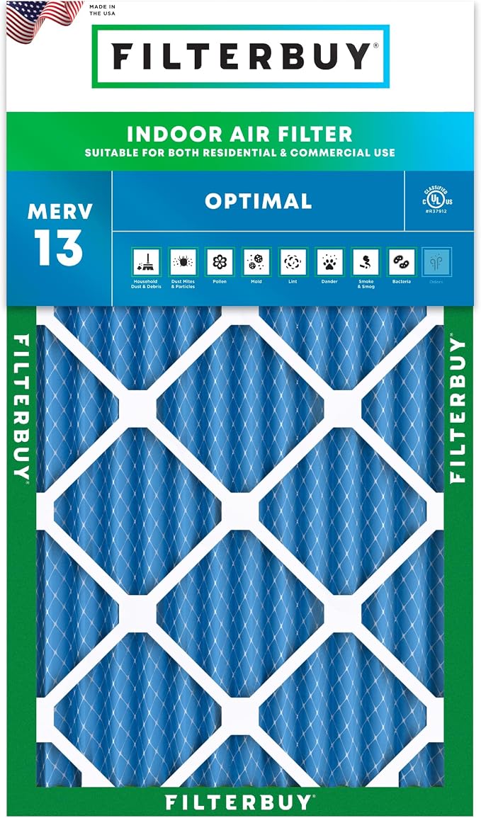 Filterbuy 20x36x2 Air Filter MERV 13 Optimal Smoke & Allergy Defense,