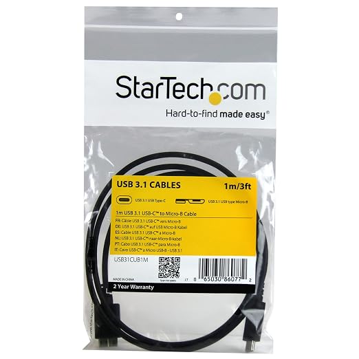 StarTech 3.3ft (1m) USB-C Cable 10Gbps 60W (3A) PD 8K 60Hz / 4K 144Hz USB-IF Certified Thunderbolt Compatible | USB-C to USB-C Thunderbolt 3 Compatible Reversible Connectors Sync and Back Up