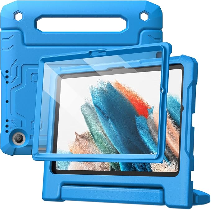 JETech Kids Case for Samsung Galaxy Tab A8 10.5 Blue | For SM-X200/X205/X207 2022 Model Built-in Screen Protector Handle Stand Shockproof Full-Body Protection Kid-Friendly