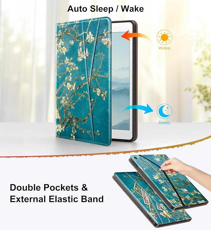 DTTO for iPad 9th/8th/7th Gen Case 10.2 Inch (2021/2020/2019) Brown | 360 Degree Rotating Premium Faux Leather Folio Stand Cover with Pencil Holder Auto Sleep/Wake Multiple Angles Hand Strap