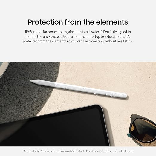 Samsung Galaxy S Pen for Tab S11/S11 Ultra Ergonomic Design Natural Touch Stylish Stylus Durable US Version White