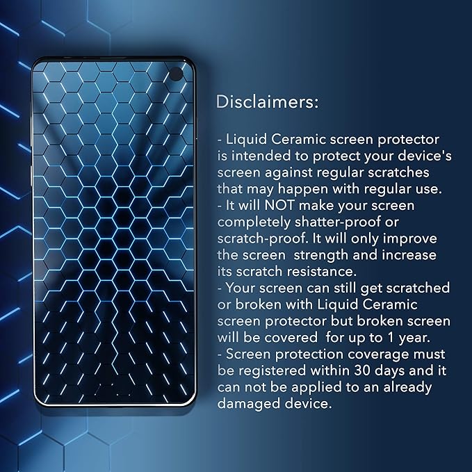 LIQUID CERAMIC Glass Screen Protector With $400 Coverage | Scratch and Shatter Resistant Wipe On Nano Protection for All Phones Tablets and Smart Watches - Universal Fit
