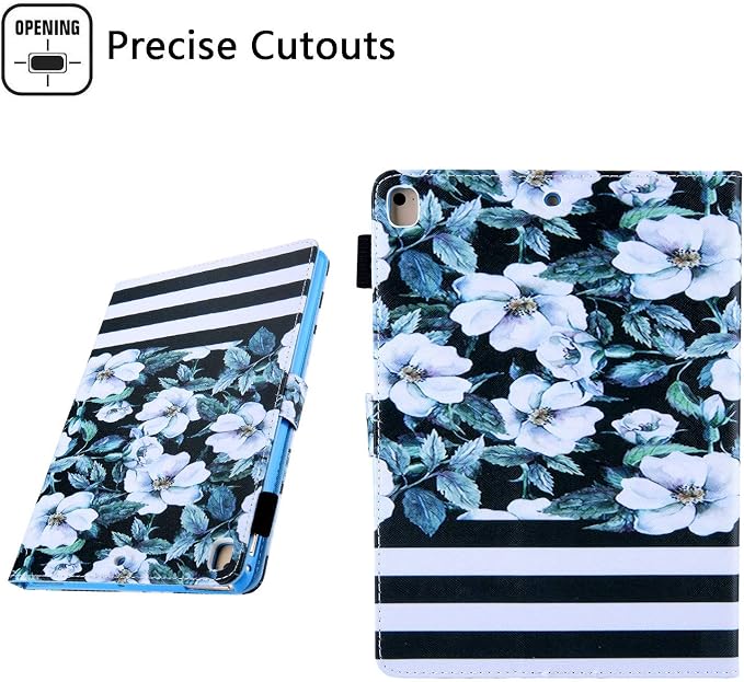 for Apple iPad 10.2 Case 9th/8th/7th Generation Cover (2021/2020/2019) with Auto Wake/Sleep Ultra Thin Lightweight Trifold Stand Folio PU Leather &amp Hard Back Hybrid Cover Almond Blossom