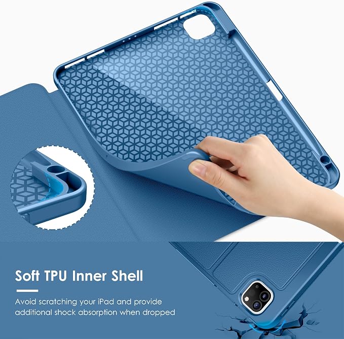 VIKESI Case for iPad Pro 11 inch (M5/M4) 2025/2024Multiple Angles Magnetic Stand CoverShockproof BackPencil Holderand Auto Sleep/WakeBlack