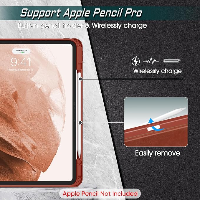 Fintie Magnetic Stand Case for iPad Pro 13-inch (M5) 2025 / (M4) 2024 - Multiple Angles Shockproof Rugged Soft TPU Cover with Pencil Holder Auto Sleep/Wake Black