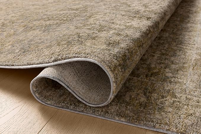 Loloi Magnolia Home by Joanna Gaines Junie Collection JUE-02 Moss/Natural 2'-0" x 3'-0", .38" Pile Height, Accent Rug