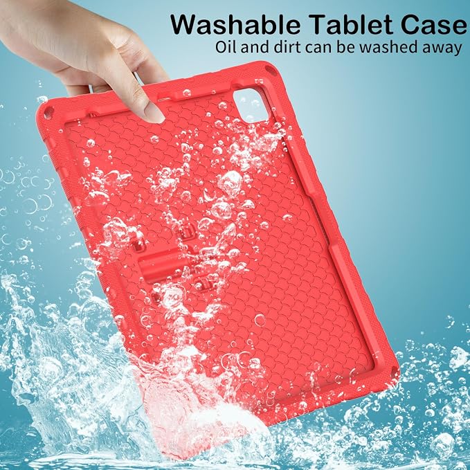 Kids Case for iPad Air 13 (2026/2025/2024) M4/M3/M2 &amp iPad Pro 13 2024 &amp iPad Pro 12.9 Cover 6th/5th/4th/3rd Gen (2022/2021/2020/2018) DIY Figures EVA Rubber Handle Stand Shockproof Bumper
