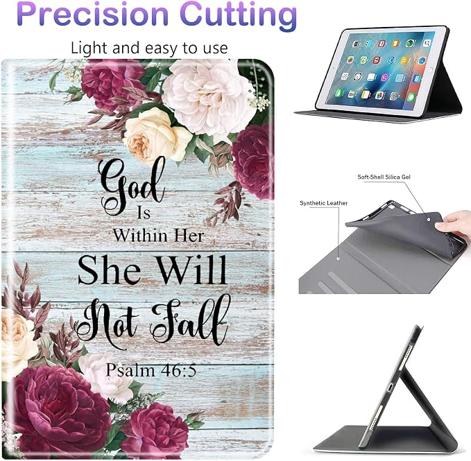 Case for iPad 10.2-inch (2021/2020/2019)/ iPad Air 10.5 2019 / iPad Pro 10.5 Multi-Angle Bracket with Automatic Sleep/Wake Protection Case - Babe We Got This