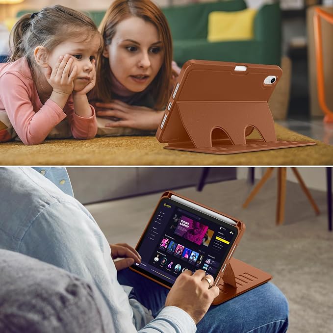 VIKESI Case for iPad mini 7 (A17 Pro) and iPad mini 6Multiple Angles Magnetic Stand CoverShockproof Soft BackPencil Holderand Auto Sleep/WakeBlack