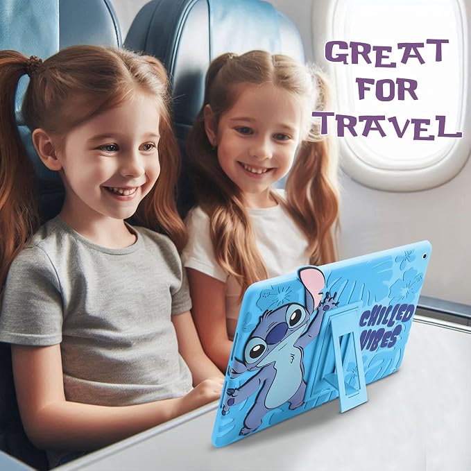 Bluey Kids iPad Case - 10.2 Case for iPad 9th/8th/7th Generation - 2019/2020/2021 Tablet Cover with Stand Shockproof Silicone Protector