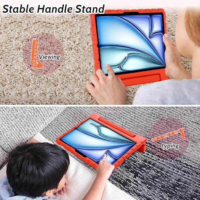 Dteck Kids Case for iPad 10.2 - Shockproof Rugged EVA Handle Stand Child Proof Case for iPad 9/8/7 Generation Black