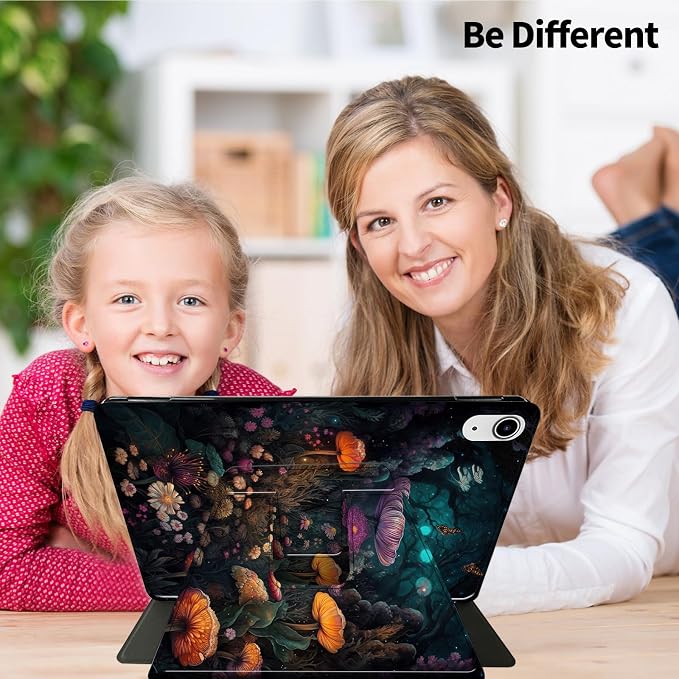 for iPad 9th Generation Case (2021)/8th Gen (2020)/ 7th Gen (2019) 10.2 Inch-360 Degree Rotating Multi-Angle Viewing Protective Cover with Auto Sleep/Wake-Art Mandala Flower
