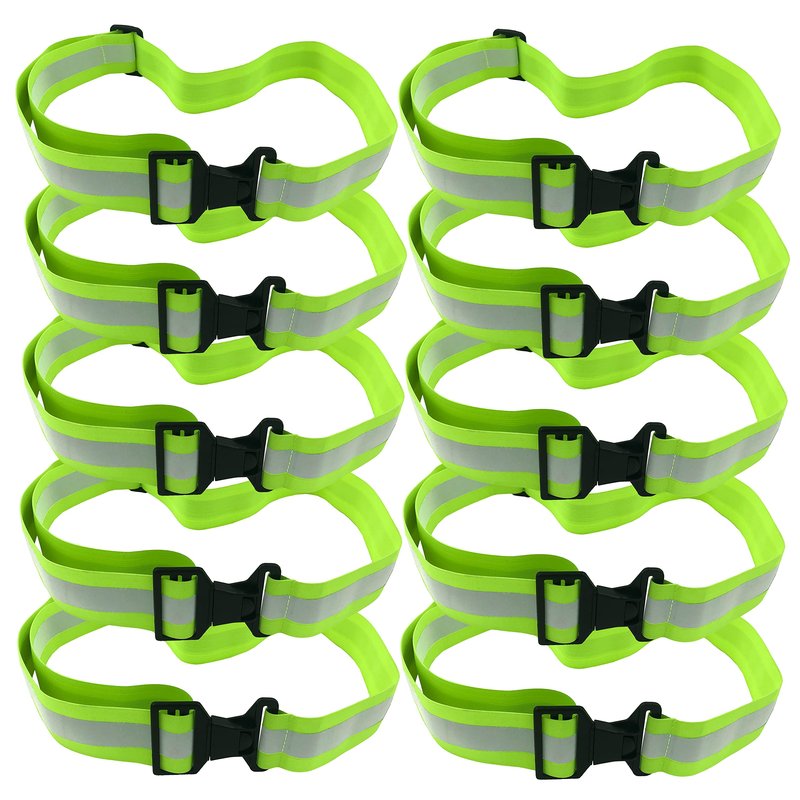 HiVisible Reflective Belt for Running - Army PT Gear (10 x Green)