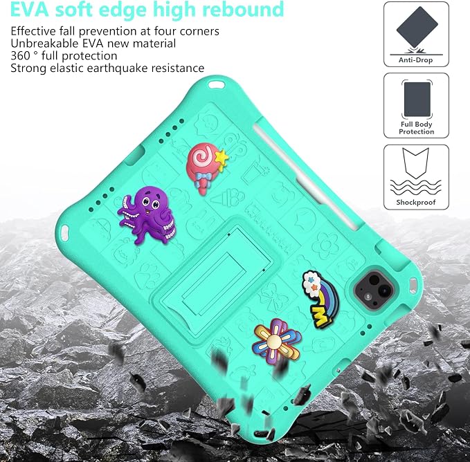 Case for iPad 10.2 Inch 2021/2020/2019/ iPad Pro 10.5 Inch/Air 3rd Gen (2019) Shoulder Strap Kickstand Children Friendly Anti-Scratch Shockproof Case Lightpurple