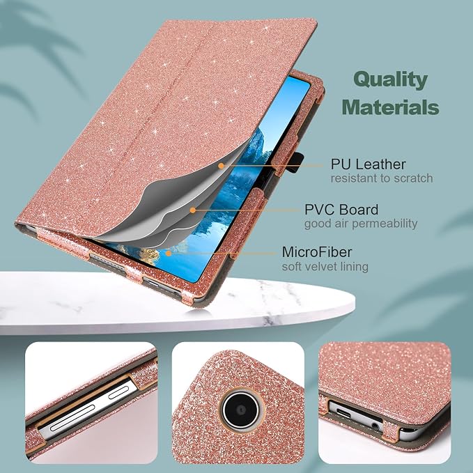 Case for Onn. 10.4 Tablet Pro (2023 Model:100110603) - Folio PU Leather Stand Cover with Pencil Holder Almond Blossom
