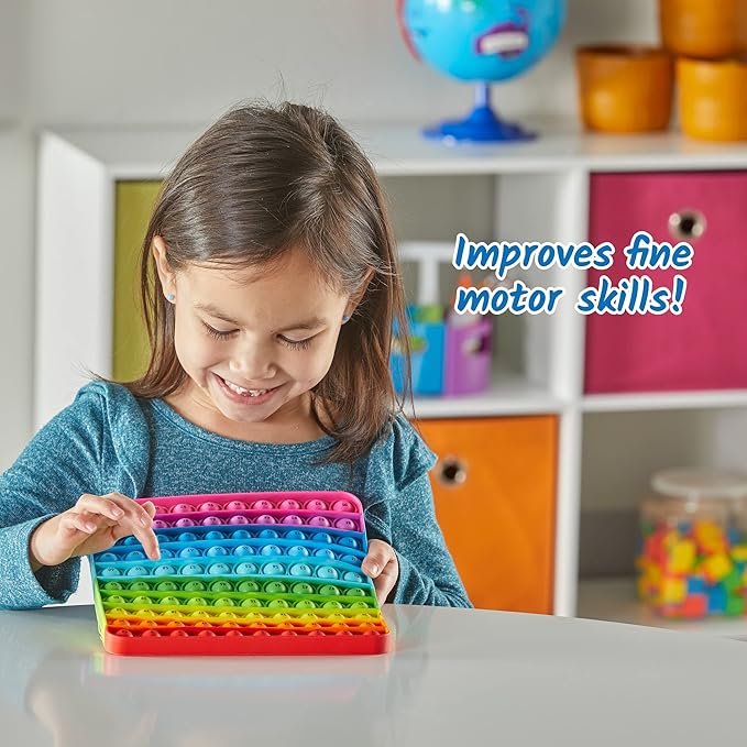 hand2mind Hundred Board Sensory Bubble Popper,Pop Fidget Toys for Kids,Multiplication Board,Math Manipulatives Kindergarten,Fine Motor Toys,Fidgets for Classroom,Calm Down Corner Supplies,(Pack of 2)