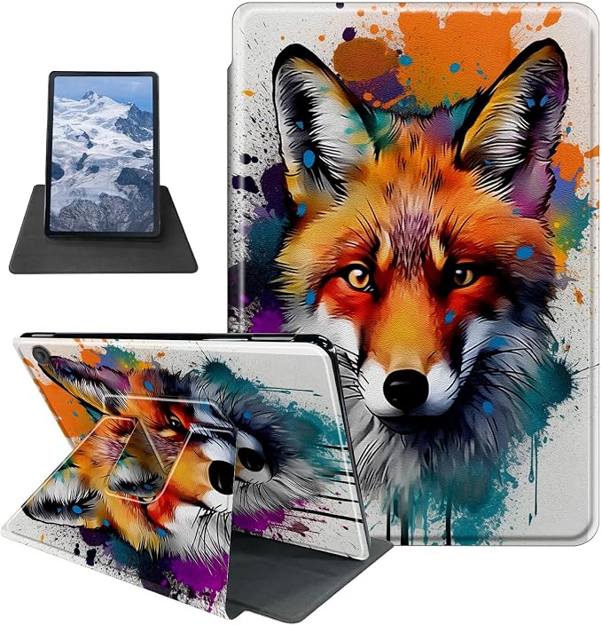 American Flag Deer Pattern Case for All-New Amazon Kindle Fire 7 Inch Tablet (9th/7th/5th Generation 2019/2017/2015 Release)360 Degree Rotating Stand Protective Cover with Auto Sleep/Wake
