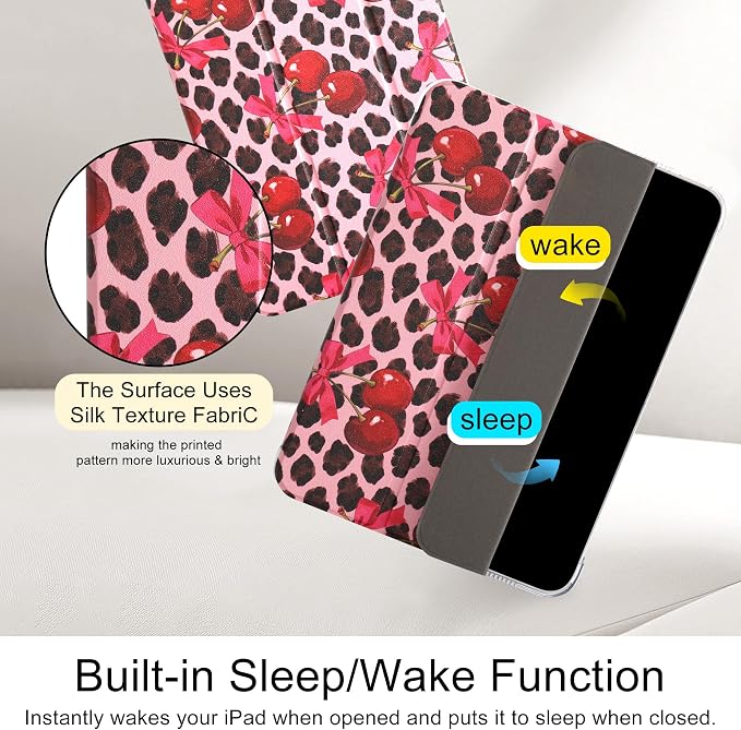 case for ipad 11th Generation11 Inch 2025 (A16 Chip) &amp 10th Gen 10.9 Inch 2022 - Slim Scratch-Resistant Hard PC Translucent Back Shell Smart Cover Wake/Sleep FunctionBlack Bow
