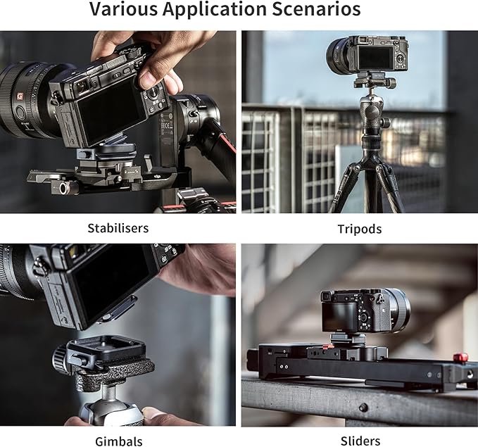 PGYTECH Quick Release Plate +Adapter w/Arcac-Swiss Interface Camera Quick Release Plate Mount for Sony/Nikon/Fuji/DJI Quick Setup Mount w/ 1/4" to 3/8" Screw Thread Gimbles Sliders Tripods Adapter