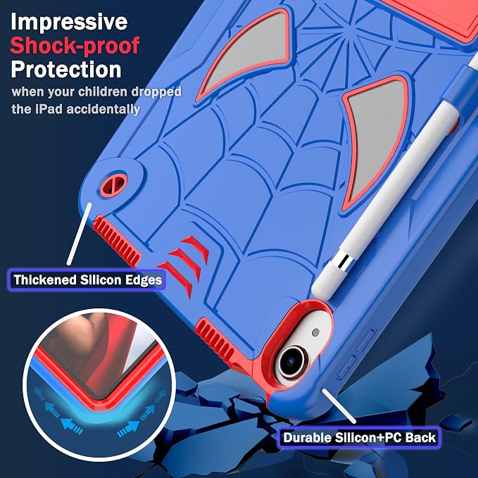 Dteck for iPad Air 3rd Gen (2019) / iPad Pro (2017) Case 10.5 Shockproof Protective Case with Kickstand Hard Plastic Shell 3-Layer Protection Drop Proof Sturdy Rugged Tablet Cover (Aqua+Rose)
