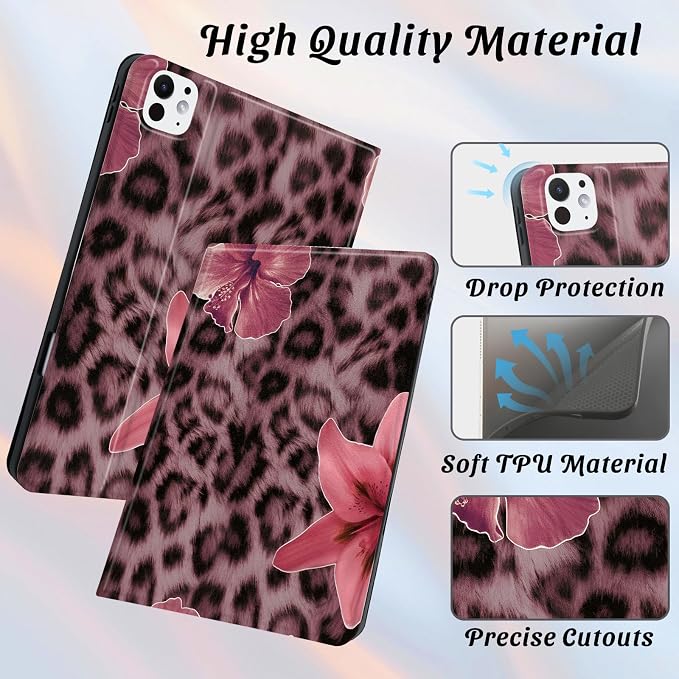 Cute Maple Bear Case for 10.2 iPad 2019/2020/2021(7th/8th/9th Gen) with Pencil Holder Auto Wake/Sleep Leather Soft TPU Back Cover for Women Girls