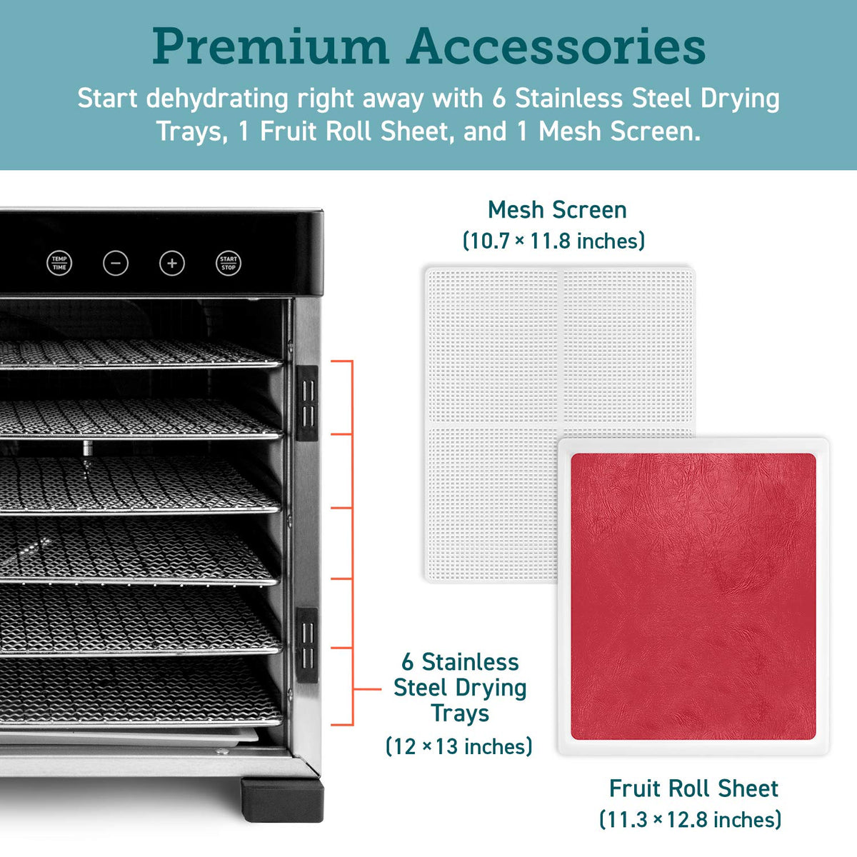 Cosori Food Dehydrator Accessories, Mesh Screen Sheets for 6 Trays CP267-FD