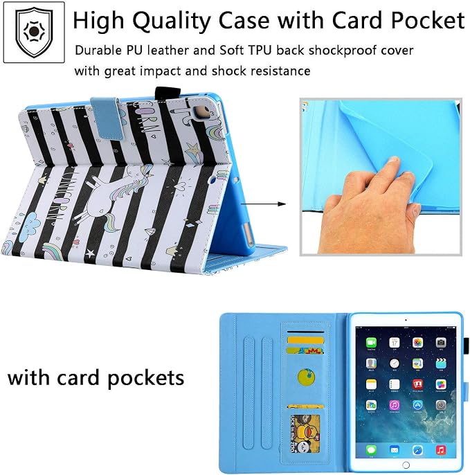 for Apple iPad 10.2 Case 9th/8th/7th Generation Cover (2021/2020/2019) with Auto Wake/Sleep Ultra Thin Lightweight Trifold Stand Folio PU Leather &amp Hard Back Hybrid Cover Almond Blossom