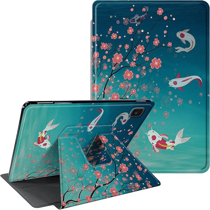 for Samsung Galaxy Tab A7 Lite Case 8.7 inch 360 Degree Rotating Stand Protective Smart Cover Case for Samsung Galaxy Tab A7 Lite 2021 - American Flag &amp Fish
