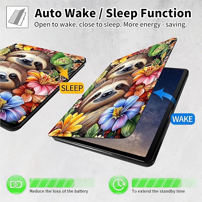 for Samsung Galaxy Tab A9 Plus Case 11 Inch 2024 2023 (SM-X210/X216/X218)360 Degree Rotating Smart Cover Case with Auto Sleep/Wake-Beautiful Highland Cow
