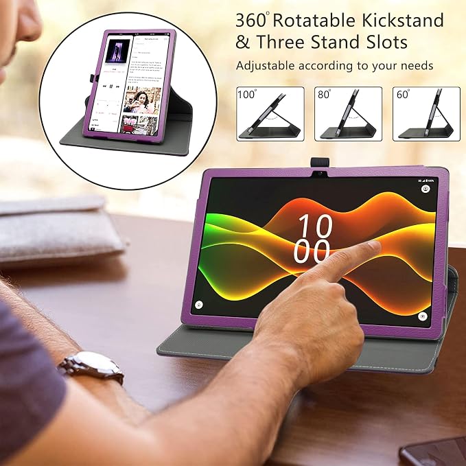 LiuShan Compatible with Boost Celero 5G Tab Case360 Degree Rotation Stand PU Cover for Boost Celero 5G Tab 11 Inch Tablet（Not Fit Other TabletBlack