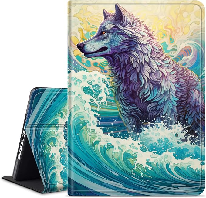 Case for 7 All-New Kindle Paperwhite (12th Generation 2024) and Kindle Colorsoft Signature Edition CoverSlim PU Leather Smart Cases with Auto Wake/Sleep-Black Cat Night Sky